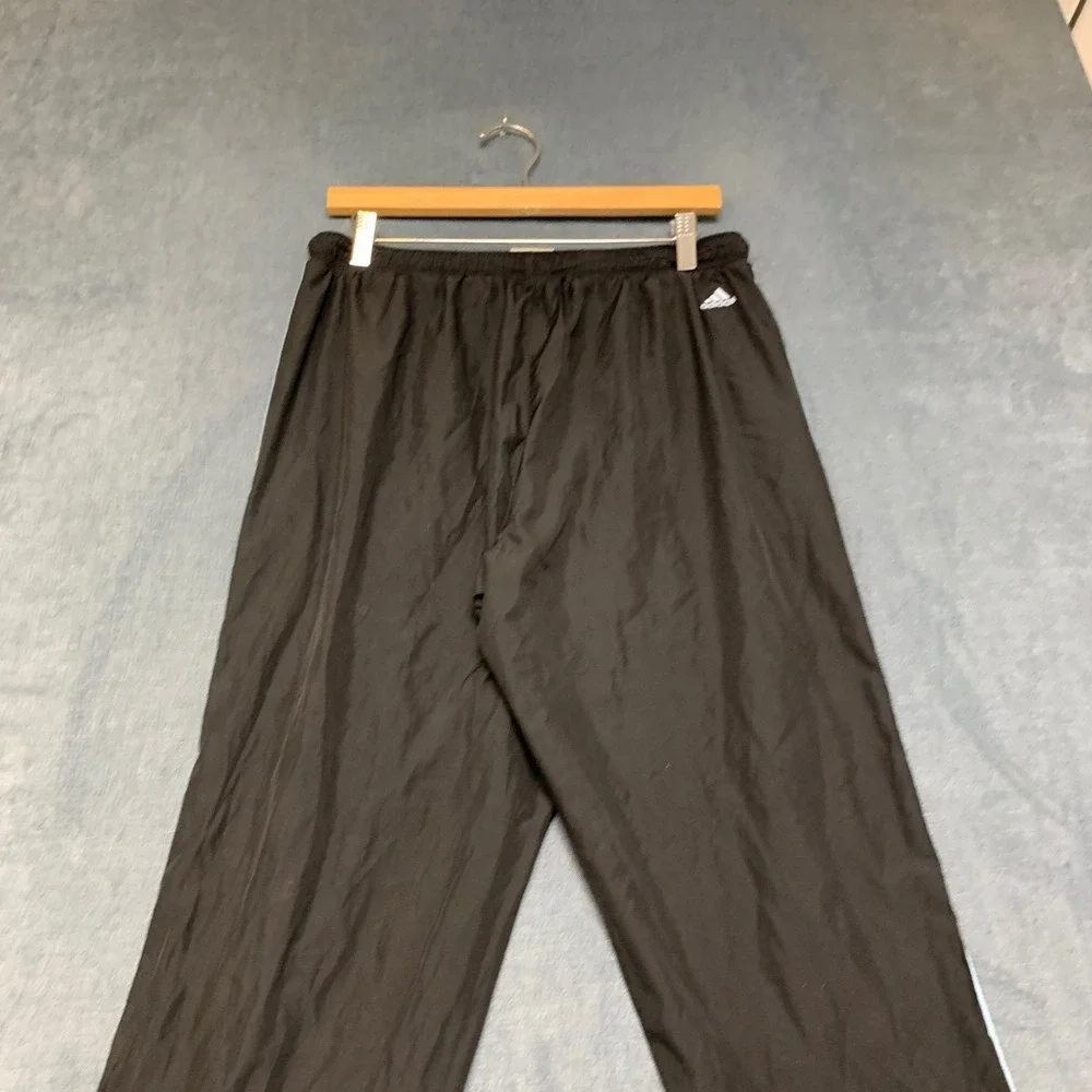 Adidas Track Pants Mens Large Black Logo Elastic Waist Performance Activewear